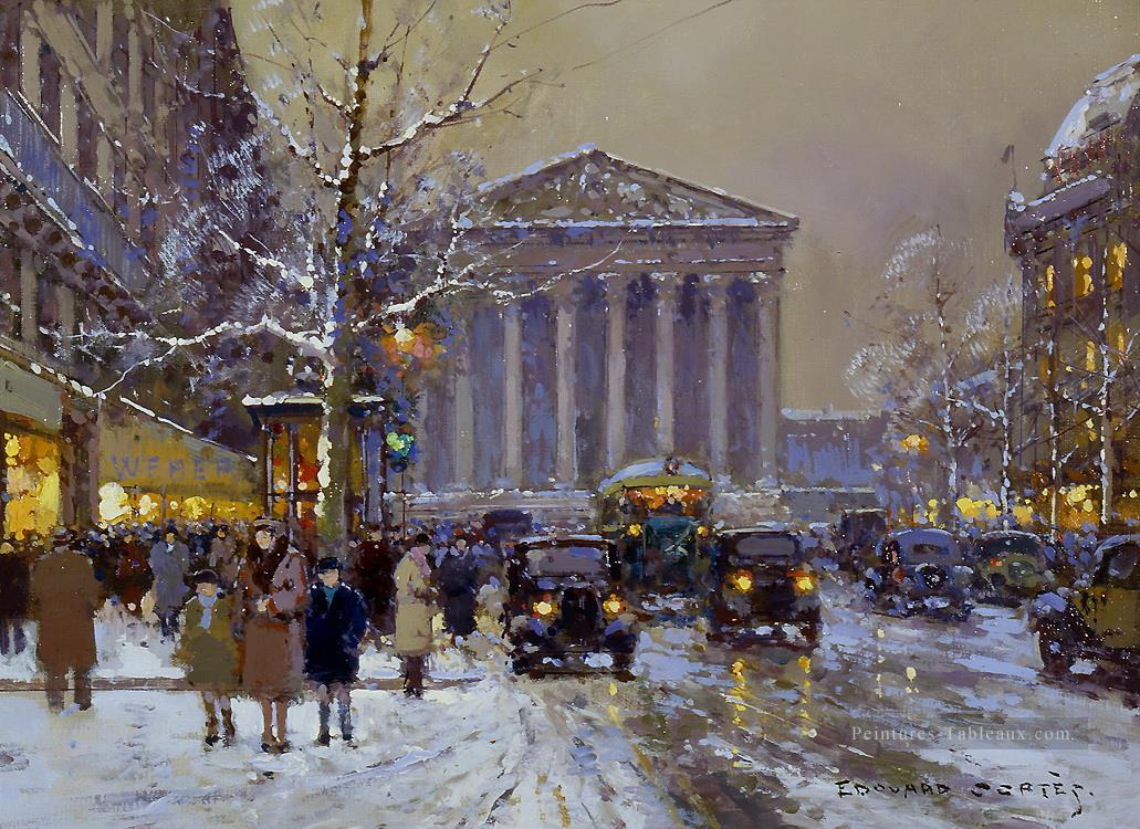 EC rue royale madeleine hiver Parisien Peintures à l'huile